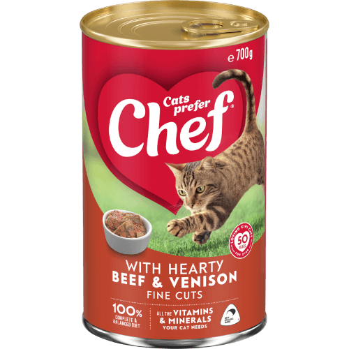 Chef Hearty Beef & Venison Fine Cuts Cat Food