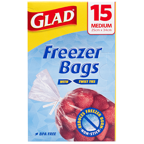 Glad Medium Freezer Bags 250mm X 350mm 15 pack