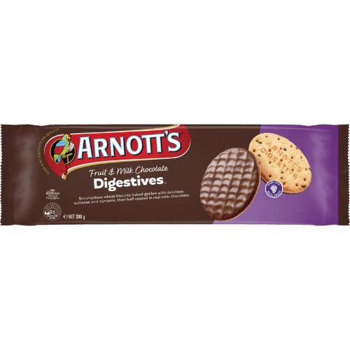 Arnott's Digestive Fruit & Milk Chocolate Biscuits