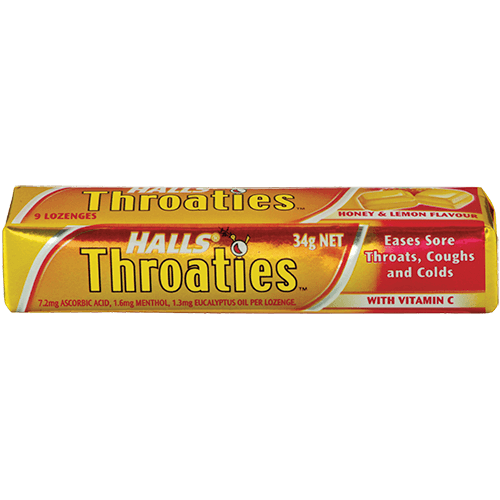 Halls Throaties Honey & Lemon Lozenges 34 g