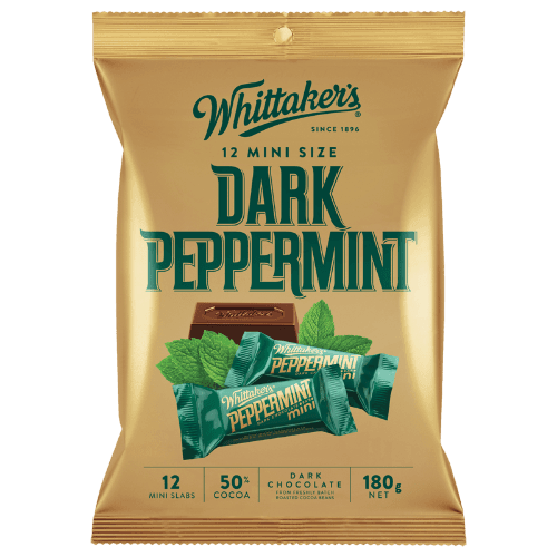 Whittaker's Mini Size Dark Peppermint 12 Chocolate Bars