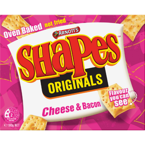 Arnott's Shapes Originals Cheese & Bacon Crackers