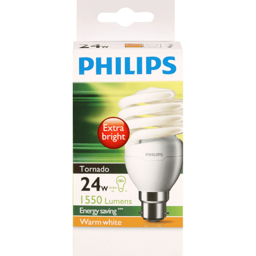 Philips Tornado 24w Warm White Bayonet Bulb