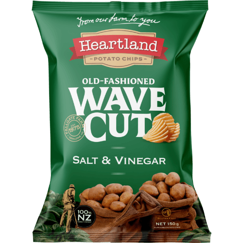 Heartland Salt & Vinegar Old Fashioned Wave Cut Potato Chips