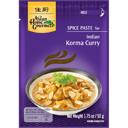 Asian Home Gourmet Indian Korma Curry Mild Spice Paste