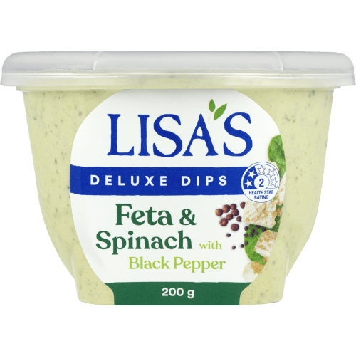 Lisa's Deluxe Dips Feta & Spinach With Black Pepper