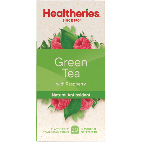 Healtheries Green Tea With Raspberry Tea Bags