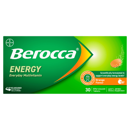 Berocca Energy Orange Flavour Effervescent Tablets