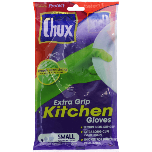Chux Extra Grip Kitchen Reusable Gloves Small