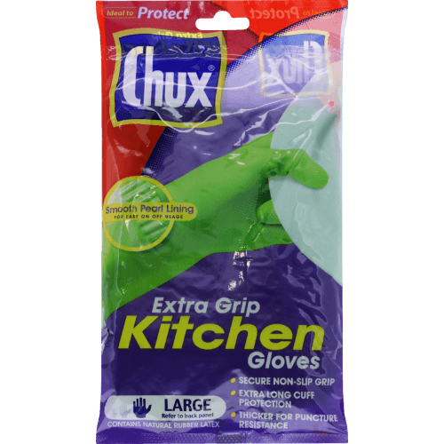 Chux Extra Grip Kitchen Reusable Gloves Large