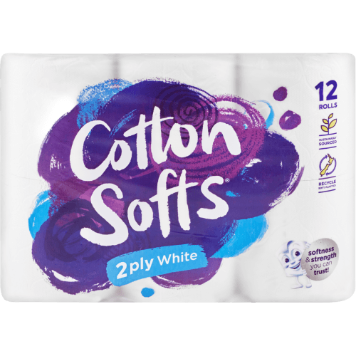 CottonSofts White Unscented 2 Ply Toilet Tissue