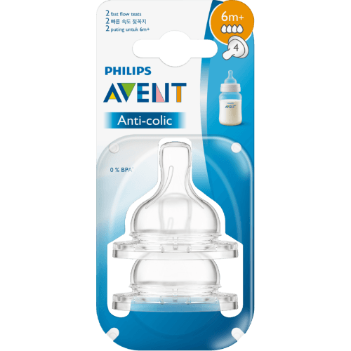 Philips Avent Silicone Teats Fast Flow 6+ Months