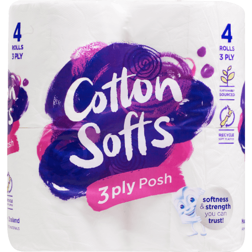 CottonSofts Posh White 3 Ply Toilet Tissue