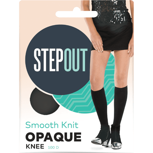 Stepout Du Jour Opaque 100 Den Knee Black Tights