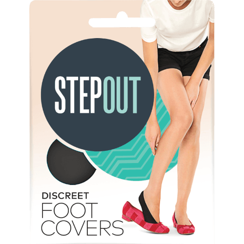 Stepout Du Jour Opaque Discreet Foot Covers Shoe Size 8.5-11 Black