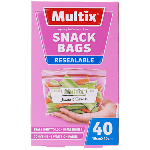 Multix Zip Reseal Snack Bags 40 pack