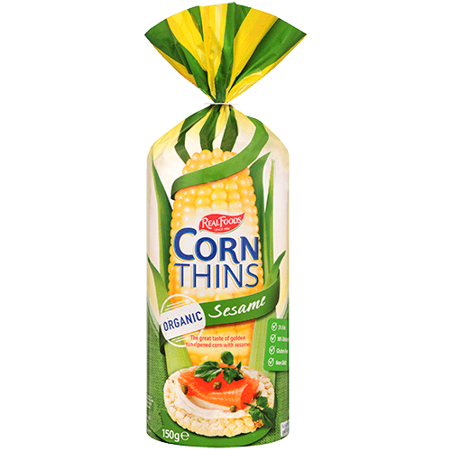 Real Foods Organic Sesame Corn Thins