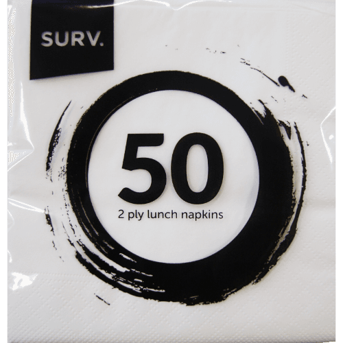 Surv White 2 Ply Lunch Napkins