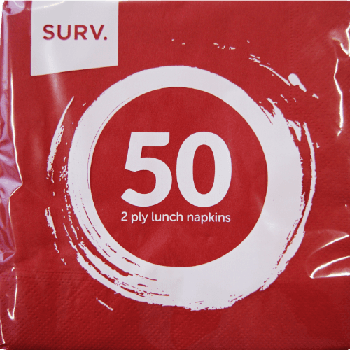Surv Red 2 Ply Napkins