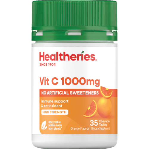 Healtheries Vitamin C 1000mg Orange Flavour Chewable Tablets