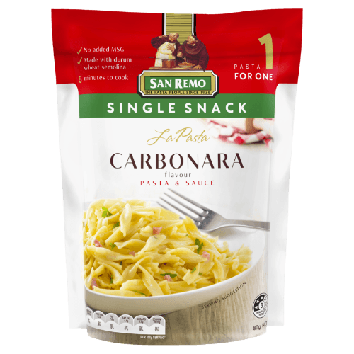 San Remo La Pasta Carbonara Pasta & Sauce Single Snack