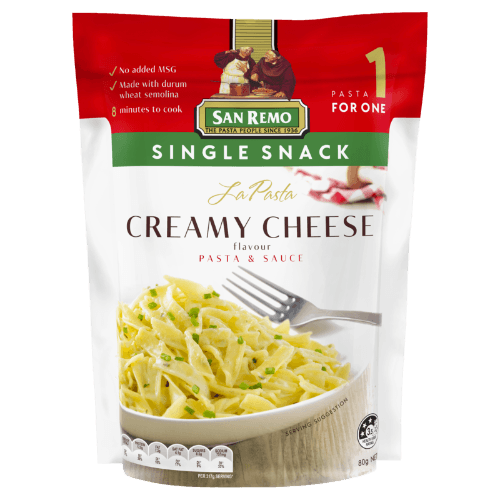 San Remo La Pasta Creamy Cheese Pasta & Sauce Single Snack