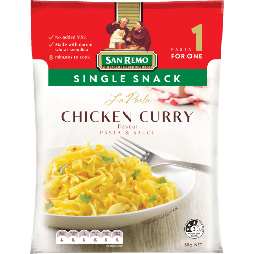 San Remo La Pasta Chicken Curry Pasta & Sauce Single Snack