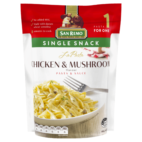 San Remo La Pasta Chicken & Mushroom Pasta & Sauce Single Snack