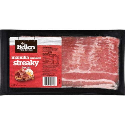 Hellers Manuka Smoked Streaky Bacon
