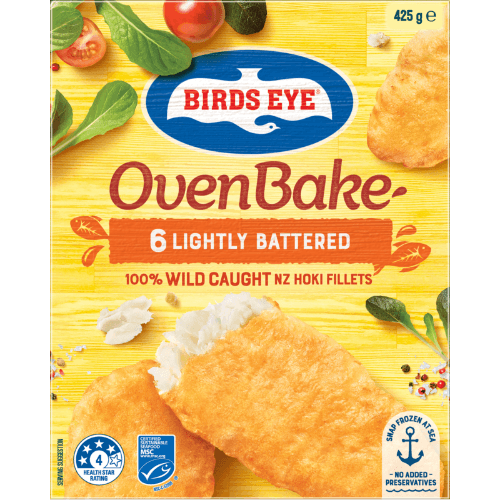 Birds Eye Oven Bake Lightly Battered 100% Wild Caught NZ Hoki Fillets