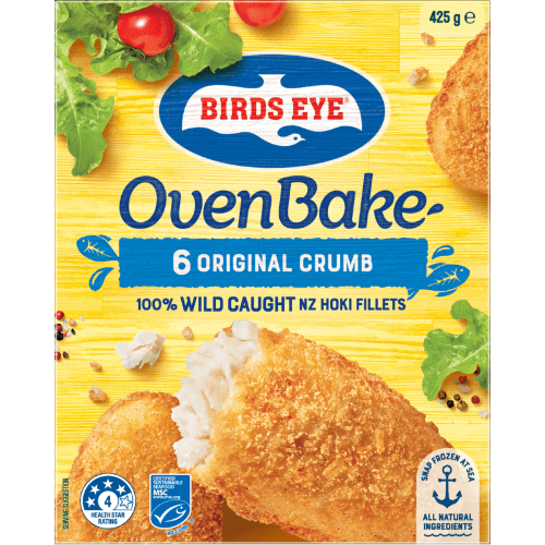 Birds Eye Oven Bake Original Crumb 100% Wild Caught NZ Hoki Fillets