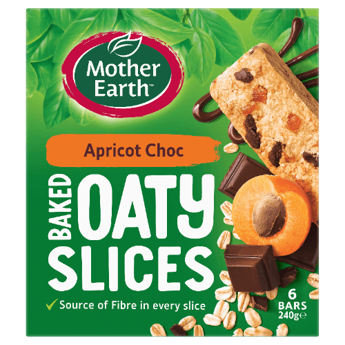 Mother Earth Apricot Choc Baked Oaty Slices
