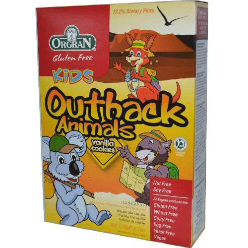 Orgran Gluten Free Kids Outback Animals Vanilla Cookies