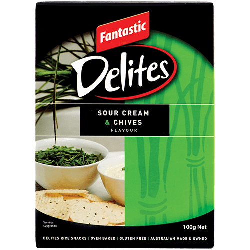 Fantastic Delites Sour Cream & Chives Rice Snacks