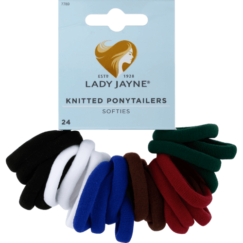 Lady Jayne Black Knitted Ponytailers 24 each