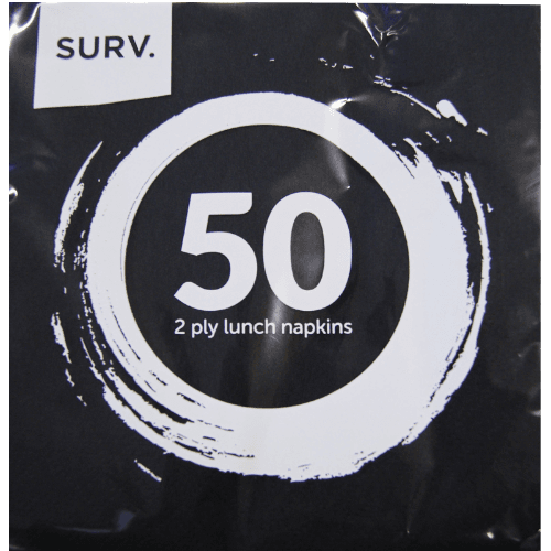 Surv Black 2 Ply Lunch Napkins