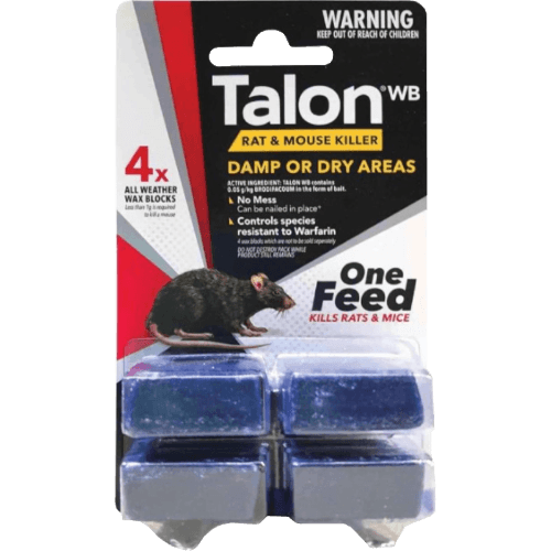 Talon Rat & Mouse Killer Pest Control 4 Wax Blocks