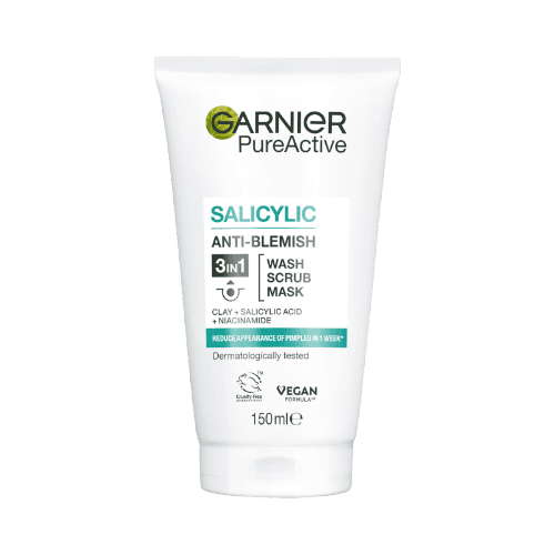 Garnier Pure Active 3 In 1 Wash Scrub & Mask