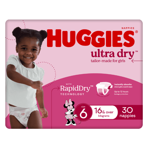 Huggies Ultra Dry Nappies For Girls Size 6 16kg+