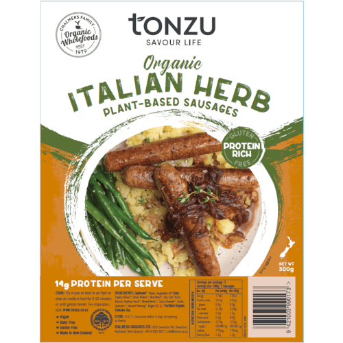 Tonzu Organic Italian Herb Plant Based Sausages