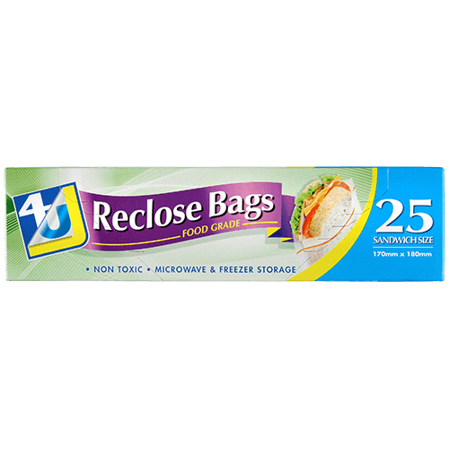 4U Reclose Bags 170mm x 180mm 25 pack