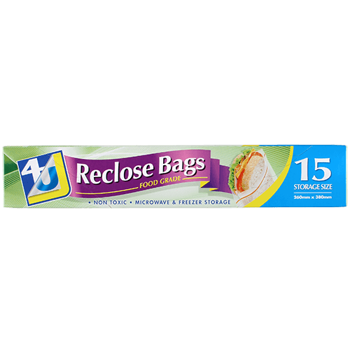 4U Reclose Bags 260mm x 380mm 15 pack