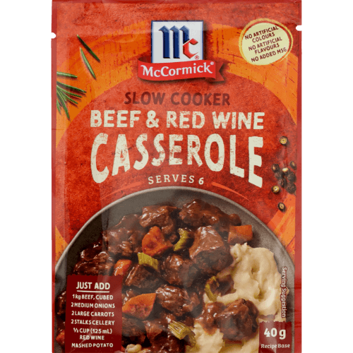 McCormick Slow Cooker Beef & Red Wine Casserole Recipe Base