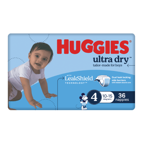 Huggies Ultra Dry Nappies For Boys Size 4 10-15kg