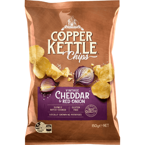 Copper Kettle Vintage Cheddar & Red Onion Potato Chips