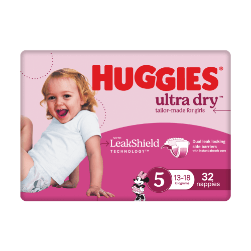 Huggies Ultra Dry Nappies For Girls Size 5 13-18kg