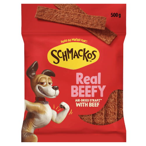 Schmackos Real Beefy Air-Dried Strapz Dog Treats