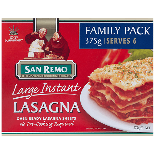 San Remo Large Instant Lasagna Oven Ready Sheets