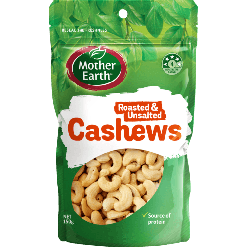 Mother Earth Roasted & Unsalted Cashews