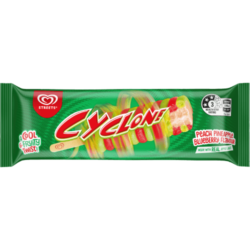 Streets Cyclone Peach Pineapple Blueberry Flavour Ice Block